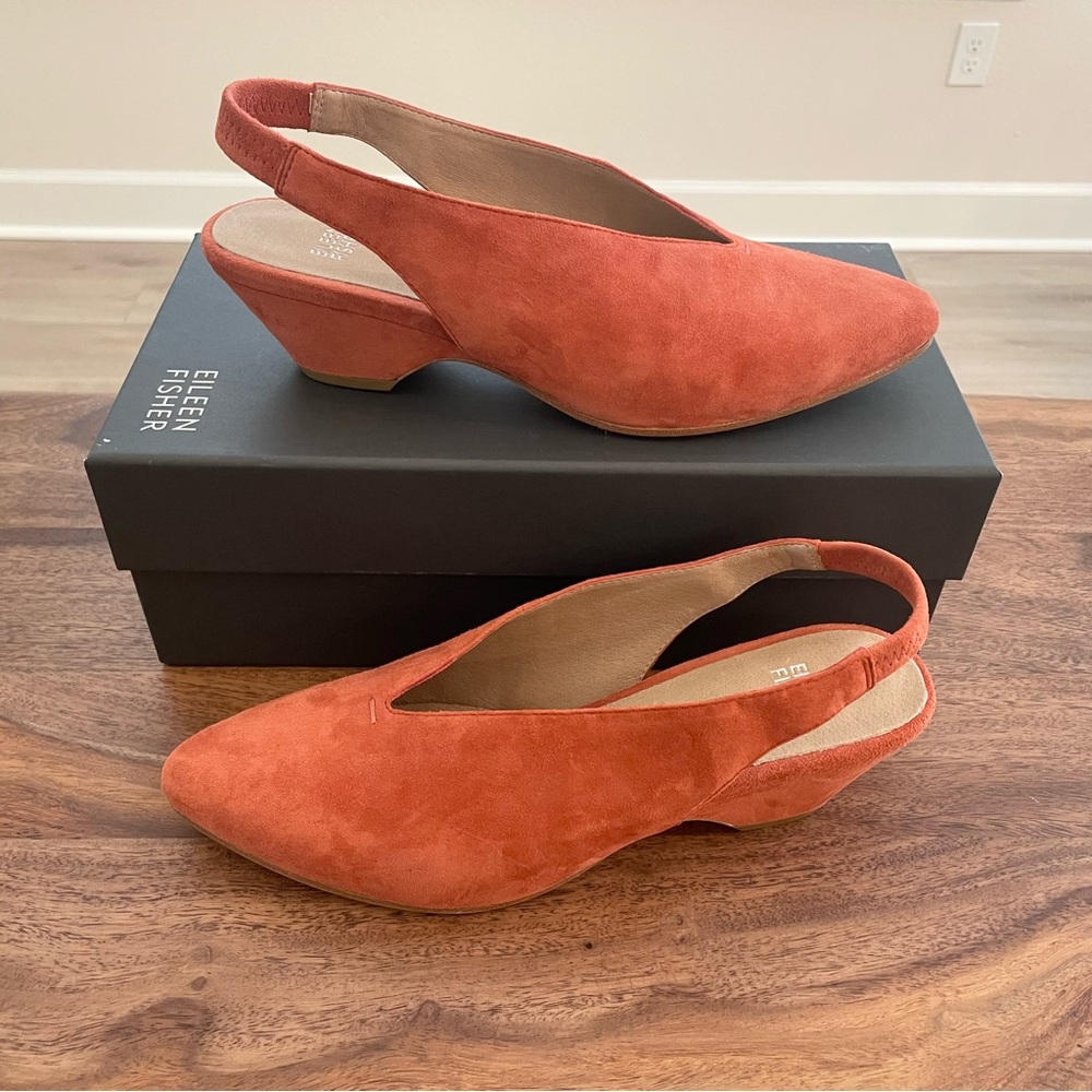 Eileen Fisher Gatwick Slingback Pump in Spice Suede - Picture 3 of 12